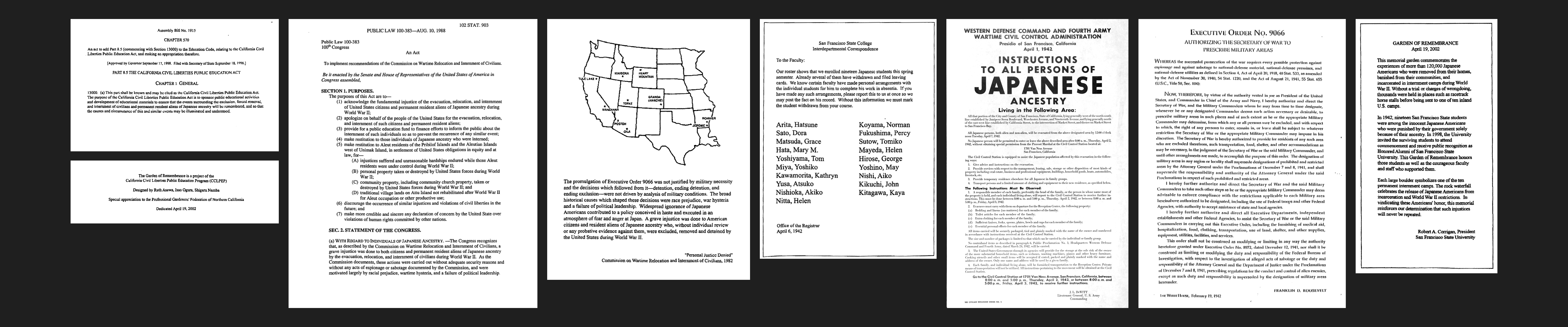 Scans of the panels on the Garden of Remembrance plaque.