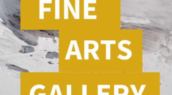 Fine Arts Gallery text with brush strokes in background